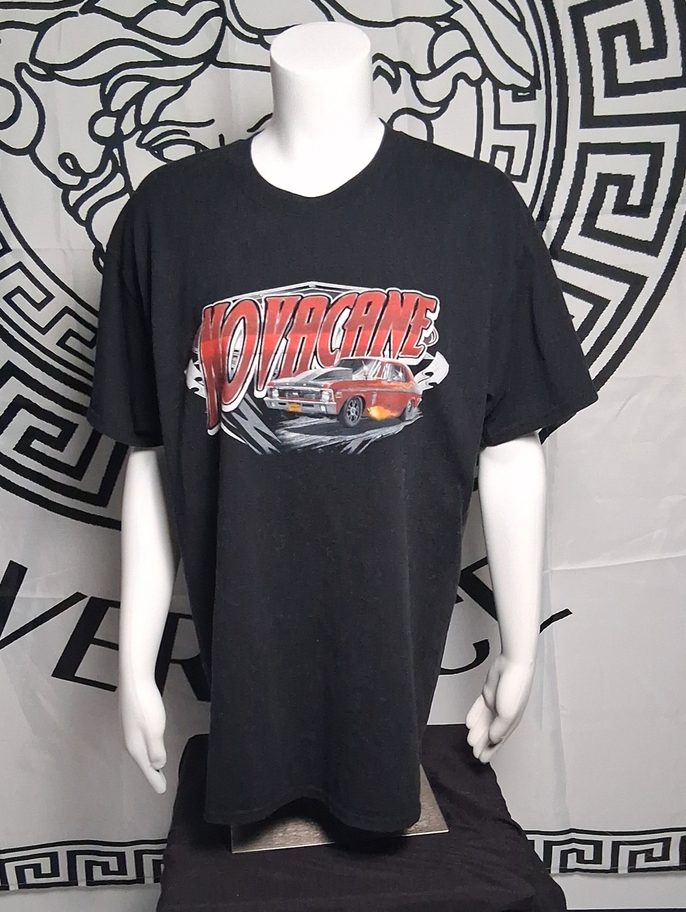 Graphic Black Men's T-Shirt with Car Design